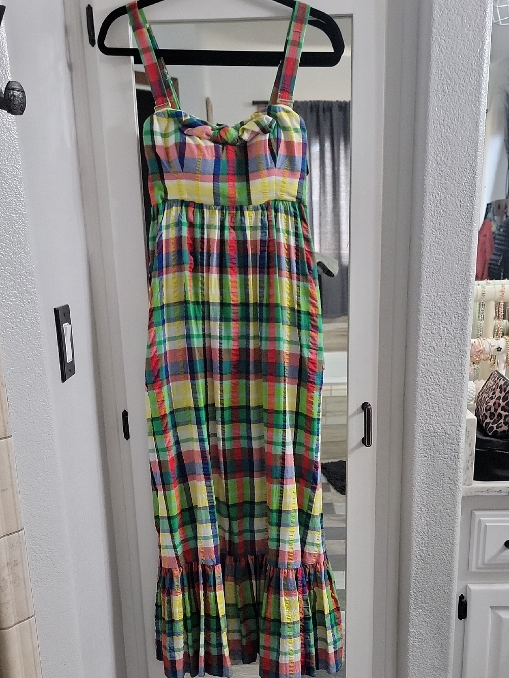 kate spade Multicolor Plaid Maxi Dress in Green, Yellow, Blue, Red